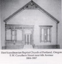 A drawing of how the church looked.