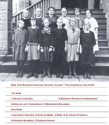 A Sunday School class in the 1920's - Mrs. Otto Seander Rydman, Teacher