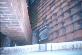 The skylight where the friends scrambled up on the roof through