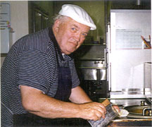 Dave Carlson working in the 2nd floor kitchen - 1995