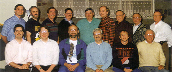 Temple's Board of Elders in 1995.  View the larger image to see the members names.