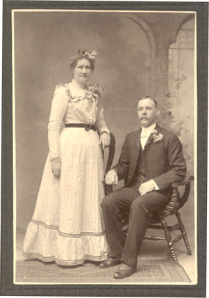 Mr. and Mrs. Lundberg, custodians at the Swedish Baptist church on 15th and Hoyt St.  Exact date unknown.