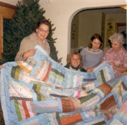 Quilt made for Georianne 1979 Left to right - Ellen Wright, Georianne Obinger
