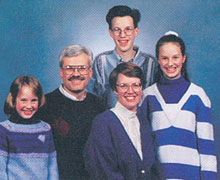 Pastor Steve, Susan, Andrew, Beth, Lydia in 1995