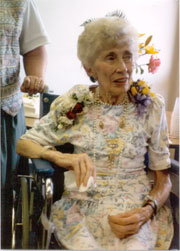 Evelyn on her 90th birthday in 1998