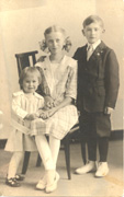 Evelyn with her brother, 2 1/2 years younger and sister 8 years younger.